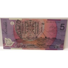 AUSTRALIA 1995 . FIVE 5 DOLLARS BANKNOTE . EVANS/FRASER . NARROW BAND
